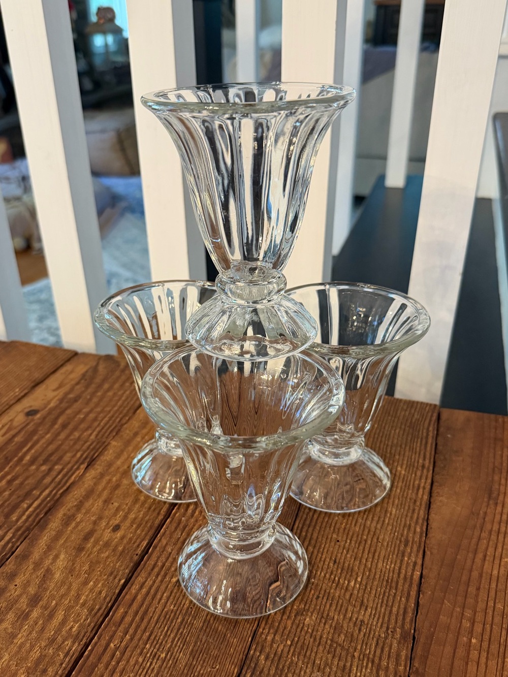 (4) Vintage Libbey Clear Glass Pedestal Dessert Cups